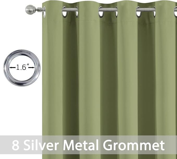 Yakamok Room Darkening Curtains 52x96 inch Length Sage Green-Living Room | 2 - Image 4
