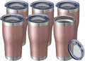 HASLE OUTFITTERS 20 oz Tumbler Bulk, Stainless Steel Tumblers with Lid, Vacuum Insulated Tumbler, Double Wall Tumbler Cup, coffee mugs, Rose Gold, 6 Pack