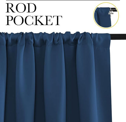 NICETOWN Blackout Curtains for RV Windows, Moroccan Blue, 2 Panels, Room - Image 2