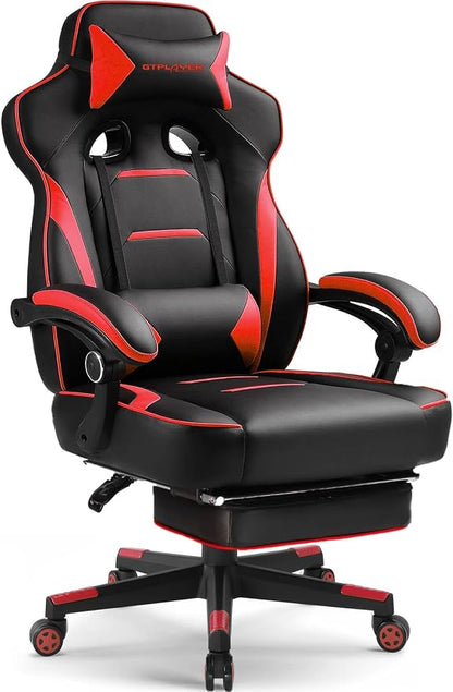 GTPLAYER Gaming Chair with Footrest, Big and Tall Game Chair 350lb Racing Style by GTPLAYER