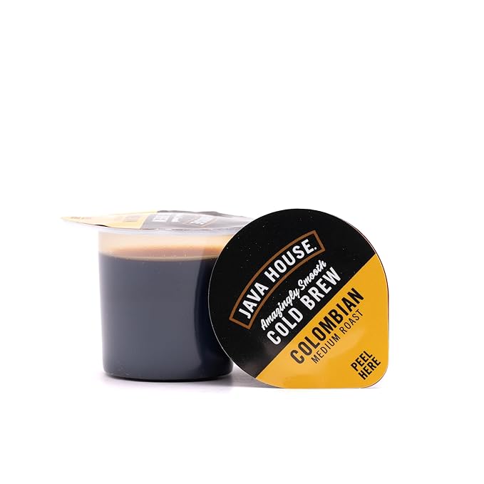 Java House Single-Serve Cold Brew Coffee Pods – Premium 100% Arabica Liquid Concentrate – Smooth & Bold Colombian Roast – 12 Pods – Ready Hot or Iced, Travel-Friendly, TSA Approved