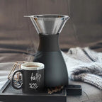 asobu Insulated Pour Over Coffee Maker (32 oz.) Double-Wall Vacuum, Stainless-Steel Filter and Take on the Go Carafe (Smoke)