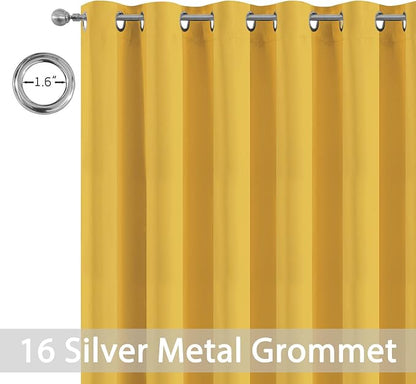 Yakamok Mustard Yellow Room Darkening Curtains 84 inch Sliding Door Drapes | 1 - Image 4