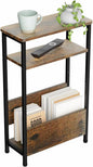 THUMEYE 7.1" Narrow Side Table for Small Spaces, 3 Tier Small End Table by THUMEYE