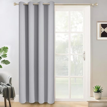 Yakamok Light Grey Room Darkening Curtains 84 inch Sliding Door Drapes | 1 by Yakamok