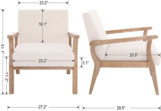 Accent Chair Mid Century Modern Armchair - Image 2
