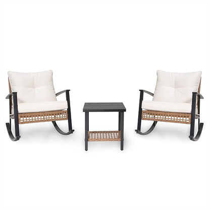 LAUSAINT HOME 3-Piece Rocking Bistro Set, Outdoor Patio Furniture - Image 8