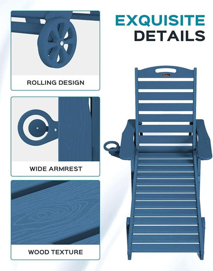 Ciokea Outdoor Chaise Lounge Chair Set of 2, Patio Lounge Chairs - Image 5