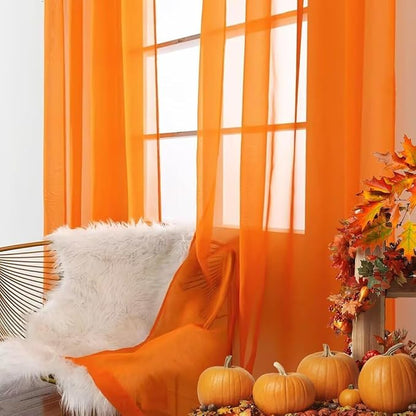 SpaceDresser Basic Rod Pocket Sheer Voile Window Curtain Panels White 1 Pair 2 - Image 3