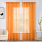 MIULEE Orange Fall Sheer Curtains 54 X 90 Inches, 2 Panels | Solid Color by MIULEE