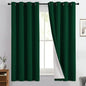 Yakamok Dark Green 100% Blackout Curtains 63 Inches Long 50" Wide 2 Panels | by Yakamok