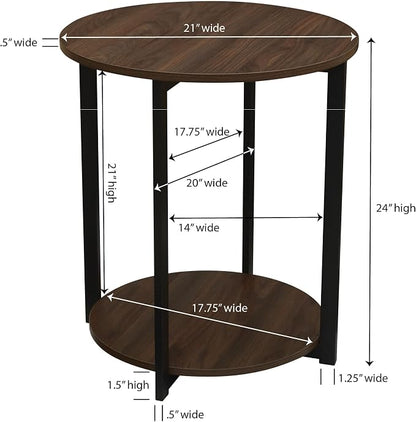Household Essentials Jamestown Round Side End Table - Image 3