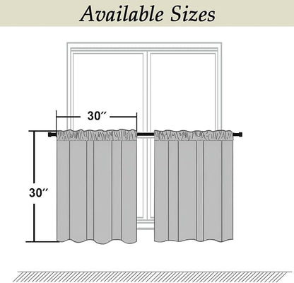 Simplebrand Ava Stone Short 30 Inches Blackout Curtain 2 Panels Set, Half - Image 2