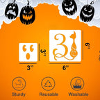 Halloween Stencils Pumpkin Face Stencils Reusable Ghost Bat Witch Spider Stencil for Painting on Wood Fabrics DIY Crafts Ornaments Decor