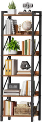 HOOBRO Bookshelf, 6-Tier Industrial Bookcase, Book Shelf Storage Organizer by HOOBRO