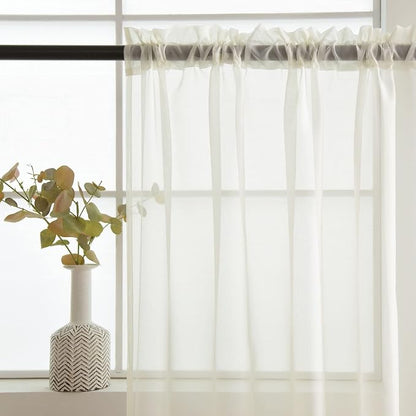 SpaceDresser Basic Rod Pocket Sheer Voile Window Curtain Panels White 1 Pair 2 - Image 3