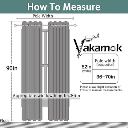 Yakamok Room Darkening Curtains 52x90 inch Length Beige-Living Room | 2 panels - Image 7