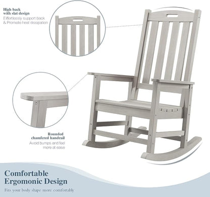 Psilvam Oversized Outdoor Rocking Chair, - Image 4