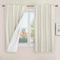 Ivory 100% Blackout Linen Curtains 48 Inches Long, 34 x 48 Inch | Linen Textured by LAMIT