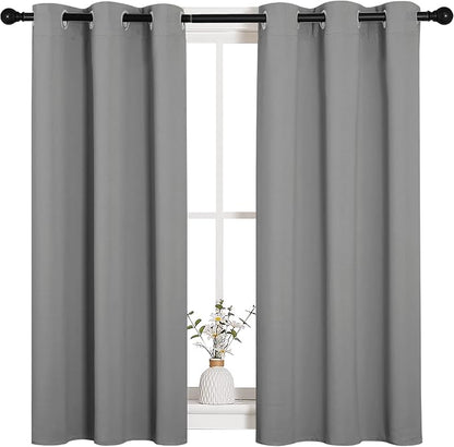 NICETOWN Silver Grey Blackout Curtain Panels - Image 2
