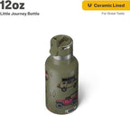 RTIC Little Journey Bottle with Straw, Insulated, Stainless Steel, Metal, Double Wall Vacuum-Insulation, Ceramic-Lined, Leak-Proof Lid, BPA-Free Water Flask for Sports, Travel, Happy Camper