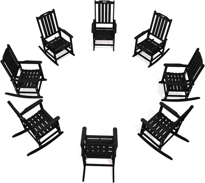 THOEOE Oversized Rocking Chair Set of 8, Outdoor Rocking Chair by THOEOE