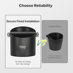6.3 Inch Stainless Steel Knock Box Espresso Large Capacity with Non-Slip Base Espresso Knock Box Black Coffee Knock Box with Removable Knock Bar Espresso Machine Accessories