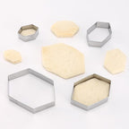 Hexagon Cookie Cutter Set 4 Sizes- 5 Inch, 4 Inch, 3 Inch, 2 Inch Stainless Steel Geometric Gem Cookie Cutters Shapes Molds