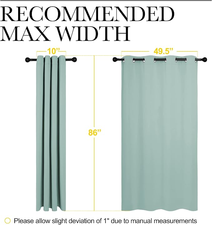NICETOWN Aqua Blue Blackout Curtains 86" Long - Image 7