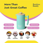 French Press Coffee Maker - Insulated, Stainless Steel Manual Coffee Makers For Home, Office Or Camping - Large 34oz Capacity For 4 Cups