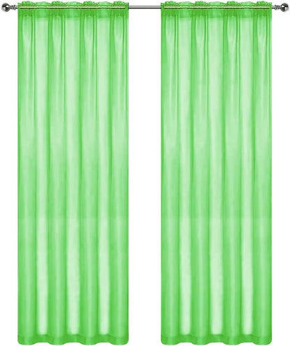 SpaceDresser Sheer Voile Window Treatment Rod Pocket Curtain Panels - Image 2