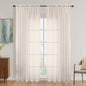 Cream Sheer Curtains 84 Inches Long 2 Panels Set, Light Filtering Sheer Curtains by OVZME