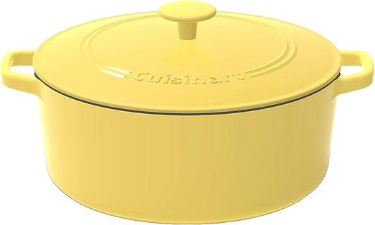 Cuisinart Chef's Classic Enameled Cast Iron Round Covered Casserole (Yellow, 7- Quart)