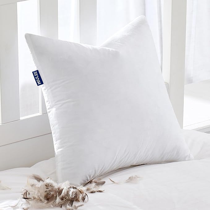MIULEE Feather Pillow Insert 18x18, Throw Pillow by MIULEE