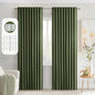 MIULEE Olive Green Back Tab Blackout Curtains 52x90 Inch Long 2 Panels Set | by MIULEE