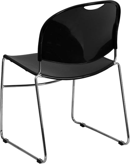 Flash Furniture HERCULES Series 880 lb. Capacity Black Ultra-Compact Stack Chair - Image 5