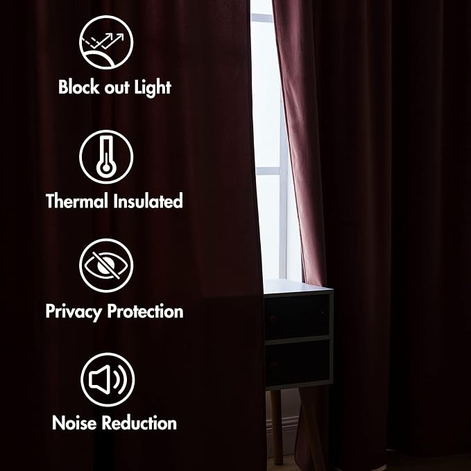 MIULEE Velvet Curtains 52x72 inches 2 Panels Dusty Rose Pink Curtains | Luxury - Image 5