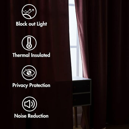 MIULEE Velvet Curtains 52x90 inches 2 Panels Dusty Rose Pink Curtains | Luxury - Image 5