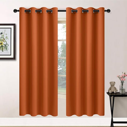 Yakamok Room Darkening Curtains 52x72 inch Length Orange-Living Room | 2 panels by Yakamok
