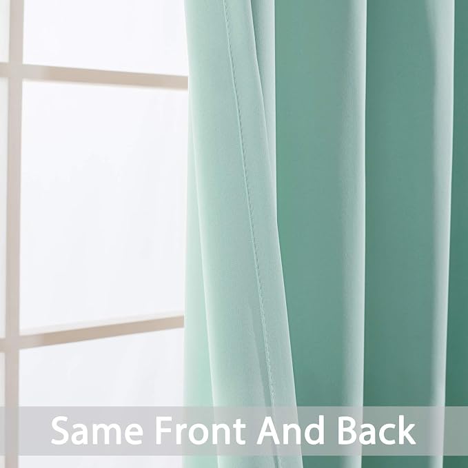 Yakamok Room Darkening Curtains 52x84 inch Length Aqua-Living Room | 2 panels - Image 6