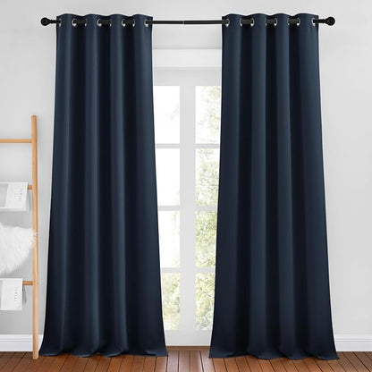 NICETOWN Navy Blue Blackout Curtains, Grommet Thermal Insulated Window Drapes by NICETOWN
