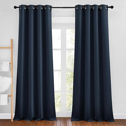 NICETOWN Navy Curtains 96 inches Long, Grommet Thermal Insulated Blackout by NICETOWN