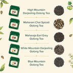 VAHDAM Assorted Oolong Tea Sampler Gift Set (5 Flavors) – Gluten-Free, Non-GMO | 5 Unblended Loose Leaf Teas | Tea Variety Pack | Gift for Women & Men