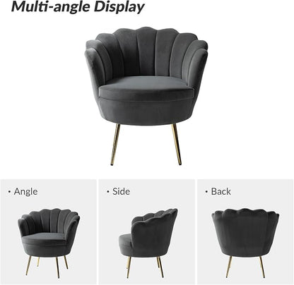 HULALA HOME Modern Velvet Accent Chair - Image 3