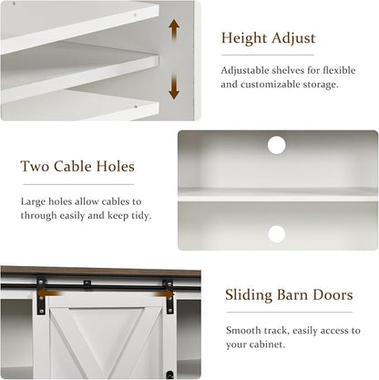 4 EVER WINNER TV Stand for 65 Inch TV for Living Room, Modern Farmhouse Barn - Image 3