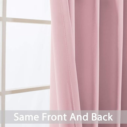 Yakamok Room Darkening Curtains 52x72 inch Long Pink-Living Room | 2 panels - Image 6