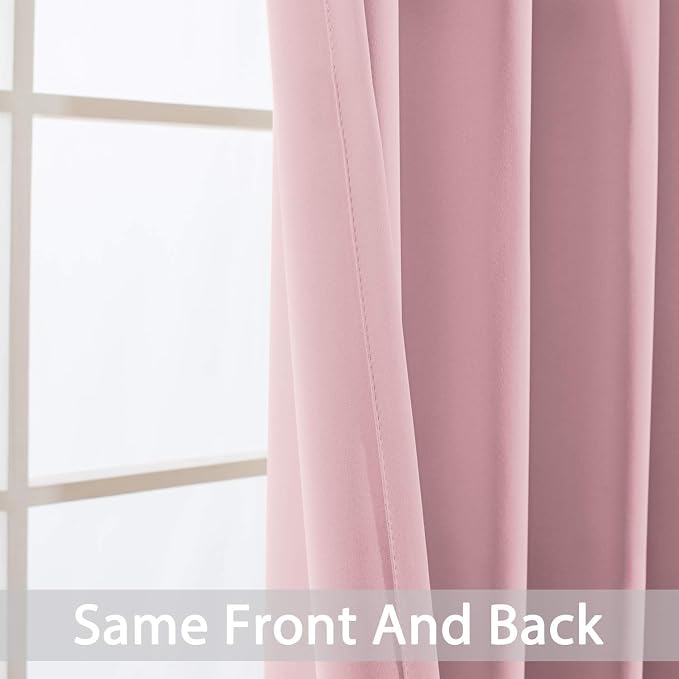 Yakamok Room Darkening Curtains 52x84 inch Long Pink-Living Room | 2 panels - Image 6