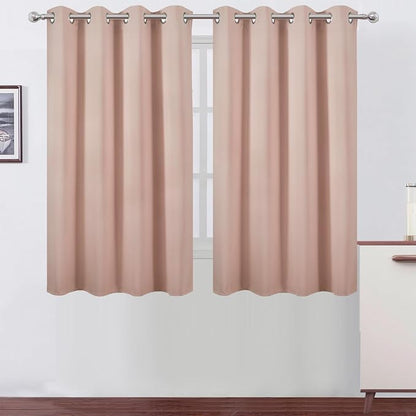 Blush Thermal Blackout Curtains/52 x 54 Inch/Set of 2 Panels Room Darkening by Lemomo