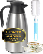 70 OZ Thermal Coffee Carafe,Updated Insulated Stainless Steel Coffee Carafes for Keeping Hot Coffee & Tea Hot Beverage-12Hours, Double Walled Vacuum Coffee Carafe (silver)