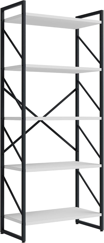 Shintenchi 5 Tiers Bookshelf, Classically Tall Bookcase Shelf, Industrial Book - Image 8